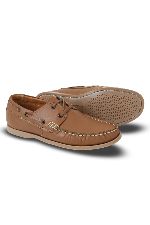 Zapato Casual De Caballero Tipo Mocasín Nautico color Miel marca Rams Cottons
